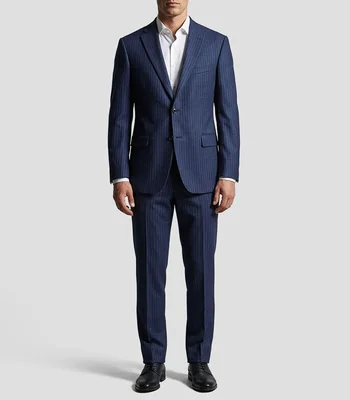 Traje de lana corte Regular Líneas Hombre