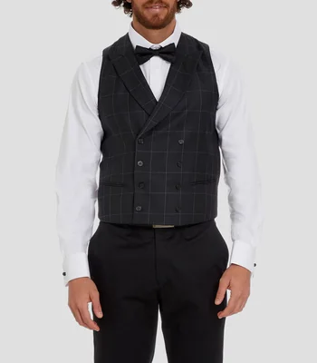 Chaleco de vestir con cuadros Hombre