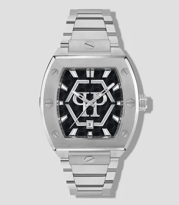 Reloj para hombre Hexagon Phantom Casual, Plateado