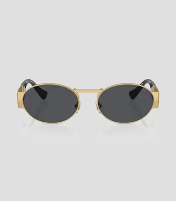 Lentes de sol ovalados dorados Hombre