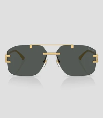 Lentes de sol aviador dorados Hombre