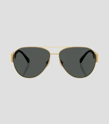 Lentes de sol aviador dorados Hombre