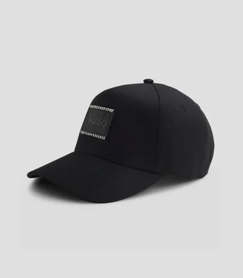 Gorra de sarga de algodón con parche de logo Hombre