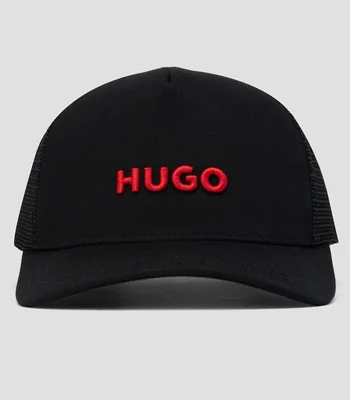 Gorra de sarga de algodon con paneles de malla Hombre