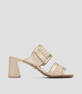 Sandalias con tacón medio cuadrado Mujer