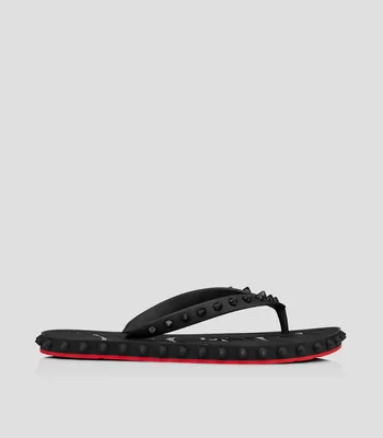 Sandalias Negras Planas Super Loubi Flip Mujer