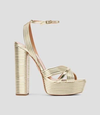 Sandalias con tacón alto media luna Mujer