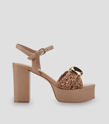 Sandalias con tacón alto cuadrado y plataforma Cabell Mujer