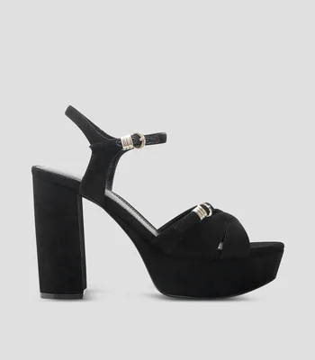 Sandalias con tacón alto de media luna Mujer