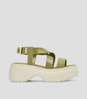 Sandalias de tacón medio con plataforma Mujer