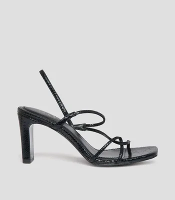 Sandalias con tacón alto cuadrado Mujer