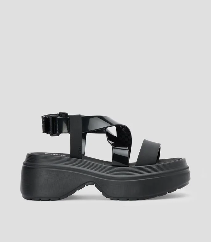 Sandalias de tacón medio con plataforma Mujer