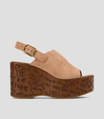 Sandalias con tacón alto de cuña Mujer