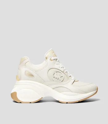 Tenis casuales con plataforma en piel Mujer