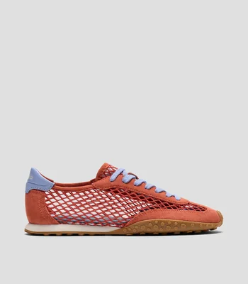 Tenis casuales Bridge Fishnet en piel Naranja Mujer