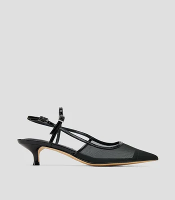 Zapatillas slingback Ceddy con tacón bajo delgado Mujer