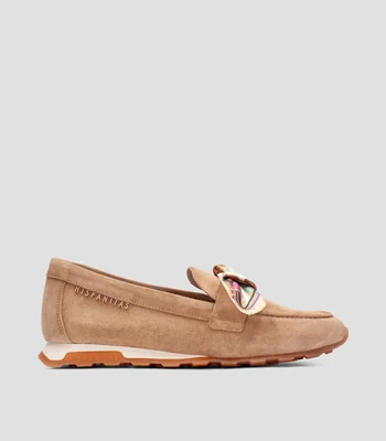 Mocasines planos en piel Mujer