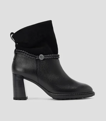Botines casuales Alabama en piel con tacón alto y ancho Mujer