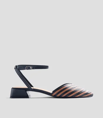 Flats Clawson en piel con tacón bajo y cuadrado Mujer