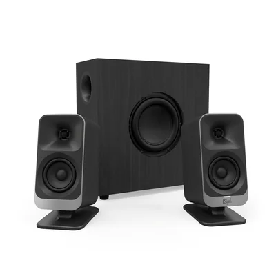 Promedia Lumina 2.1 Sistema De Bocinas Con Subwoofer, con Luces color Negro