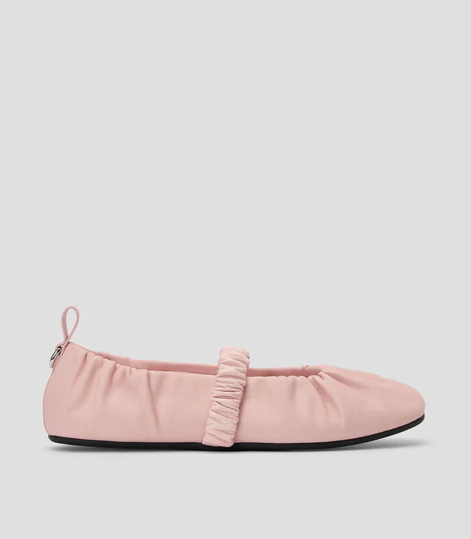 Flats en cuero liso Mujer