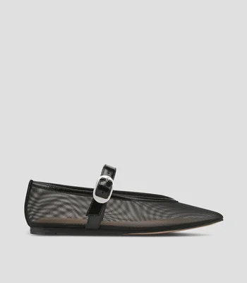 Flats con transparencia tacón bajo de media luna Mujer