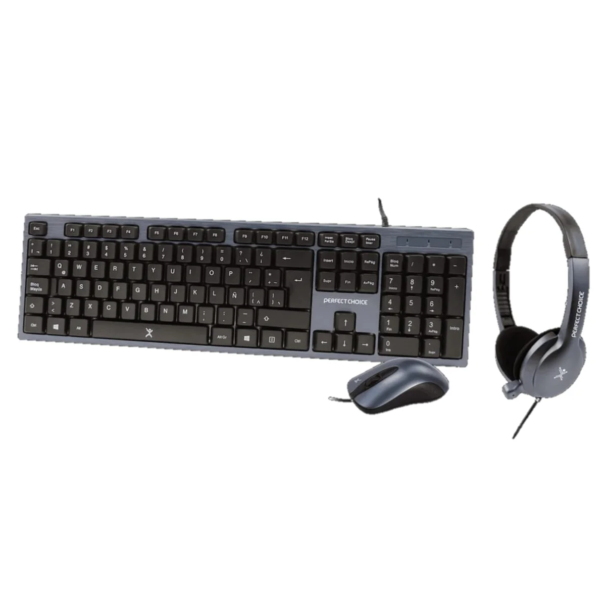Kit de Teclado - Mouse y Diadema con Micrófono Integrado Alámbrico | PERFECT CHOICE