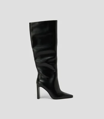 Botas largas con tacón media luna de 10 cm Mujer