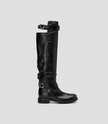 Botas largas con tacón bajo media luna Mujer