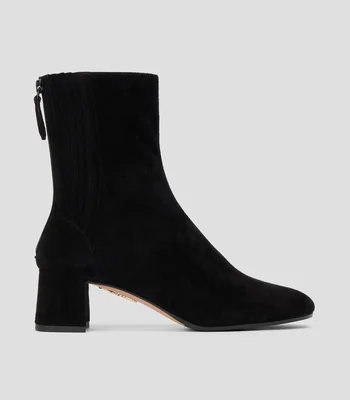 Botines con tacón bajo media luna Mujer
