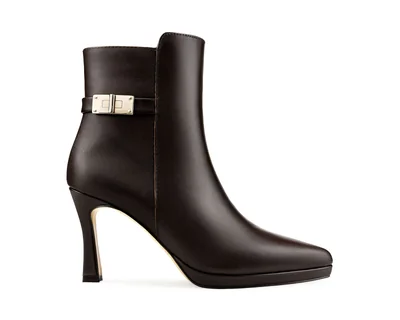 Botines Para Mujer Elegantes Botas Piel Davenia Mod. Venus Chocolate