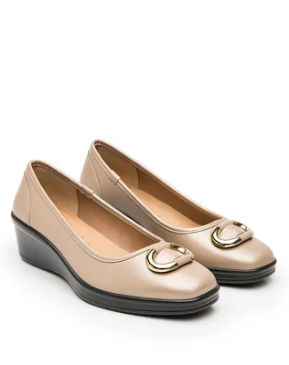 Zapato Mujer Mocasin Vestir Oro Piel Flexi 02504463