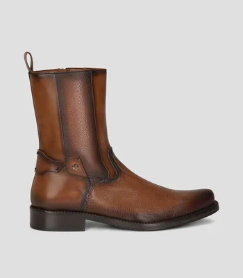 Botas De Vestir piel Tacón Media Luna Hombre