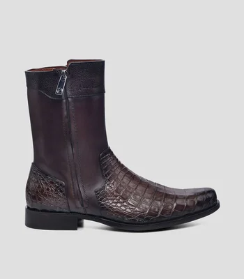 Botas De Vestir en piel Tacón Media Luna Hombre