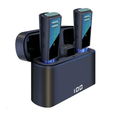 Micrófono Inalámbrico Solapa Para iPhone Y Android, Color Negro