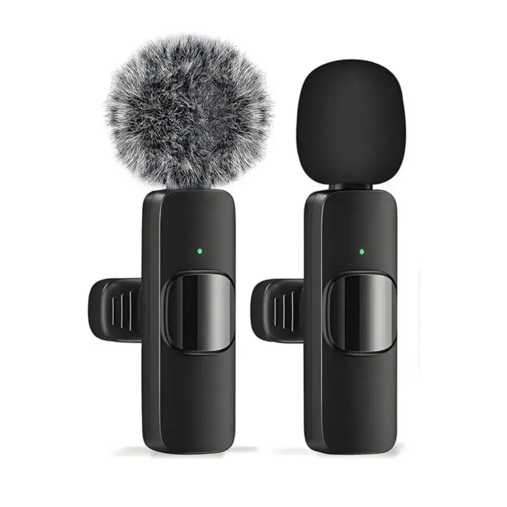 2pcs Micrófono Inalámbrico Para iPhone iPad Android, Color Negro