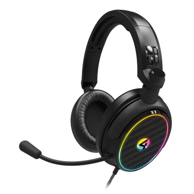 Audífonos Gamer 4Gamers C6 100 LED Negro Luz RGB Over-Ear Xbox One Xbox Series Nintendo Switch PC Smartphone Alámbricos 3.5mm