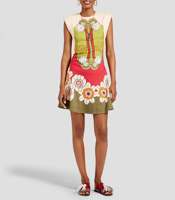 Vestido corto estampado Mujer