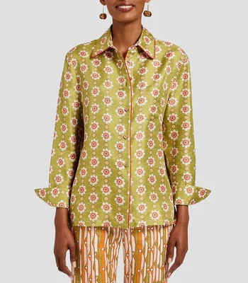 Blusa estampada manga larga Mujer