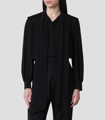 Blusa lisa manga larga Mujer