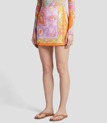 Falda corta de corte A estampada Mujer