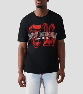 Playera cuello redondo manga corta con estampado Hombre