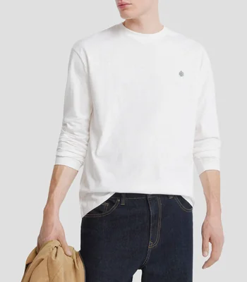 Playera cuello redondo manga larga lisa Hombre