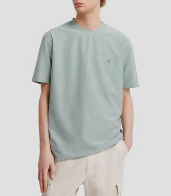 Playera cuello redondo manga corta con microdiseños Hombre