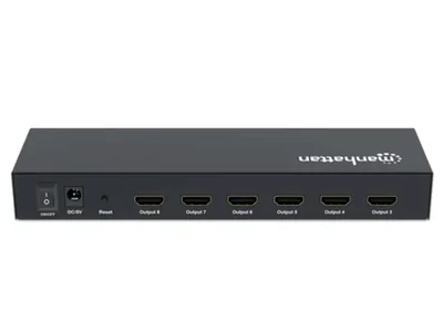 Manhattan Video Splitter HDMI, 8 Puertos, Negro.