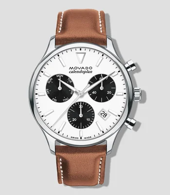 Reloj para Hombre Heritage Calendoplan Casual Blanco, Dorado