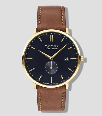Reloj para Hombre Heritage Silhouette Negro, Dorado