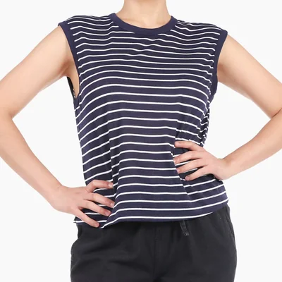 Playera de Rayas Sin Mangas Arqueology para Mujer