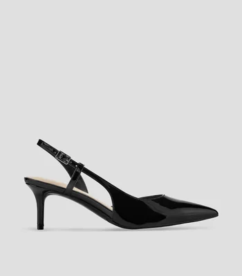 Zapatillas casuales con tacón mediano de aguja en piel Mujer