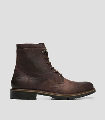 Botines casuales Oporto en piel con tacón bajo de media luna Hombre